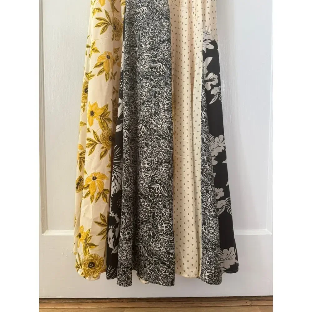 Banana Republic Mixed Print Patchwork Maxi Slip Dress Small Boho Resort Indie - Picture 3 of 9